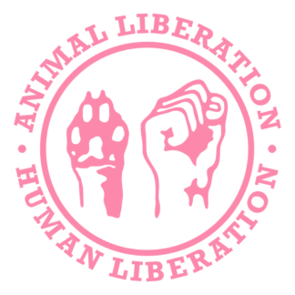 Human Liberation Animal Liberation Decal (Pink)